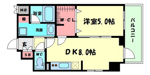 エステムコート北堀江　の物件間取画像